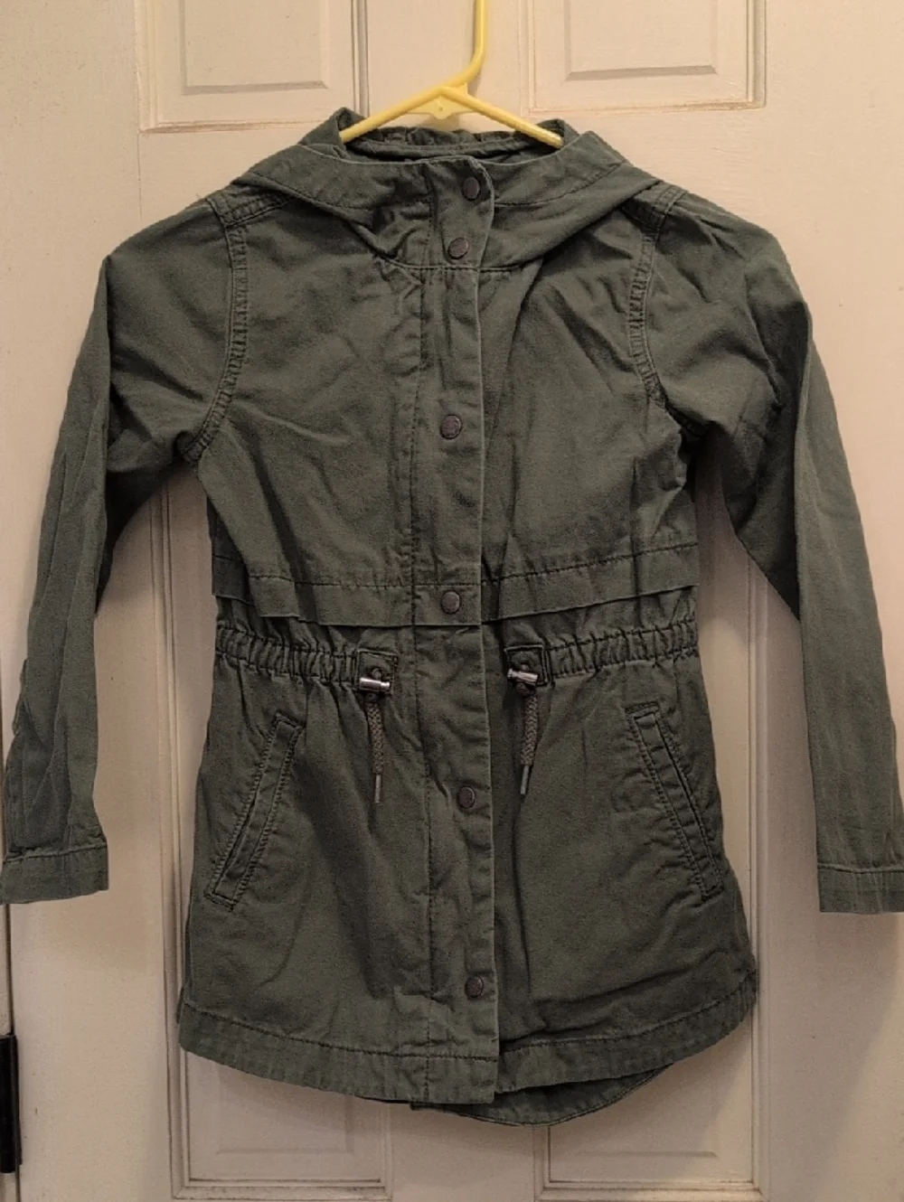 Old Navy Olive Hooded Cinched-Waist Utility Jacket